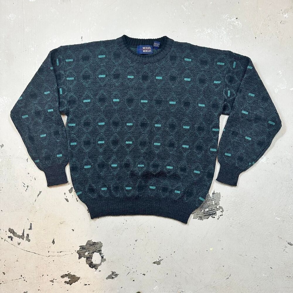 Michael Morgan Men's Blue and Black Jumper